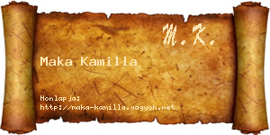 Maka Kamilla névjegykártya